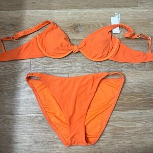 NWT Sanctuary Swim orange bikini set size XL